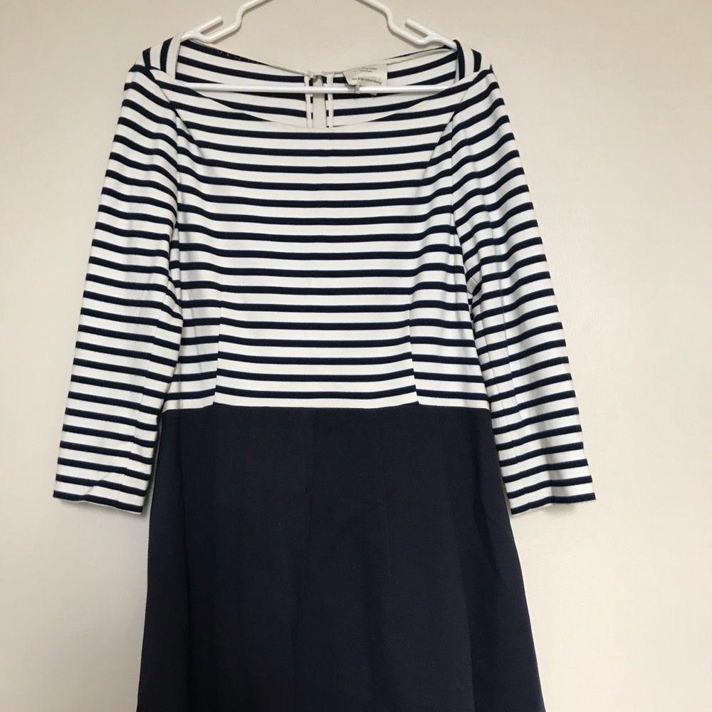 Kate Spade navy and white striped dress w/ pockets